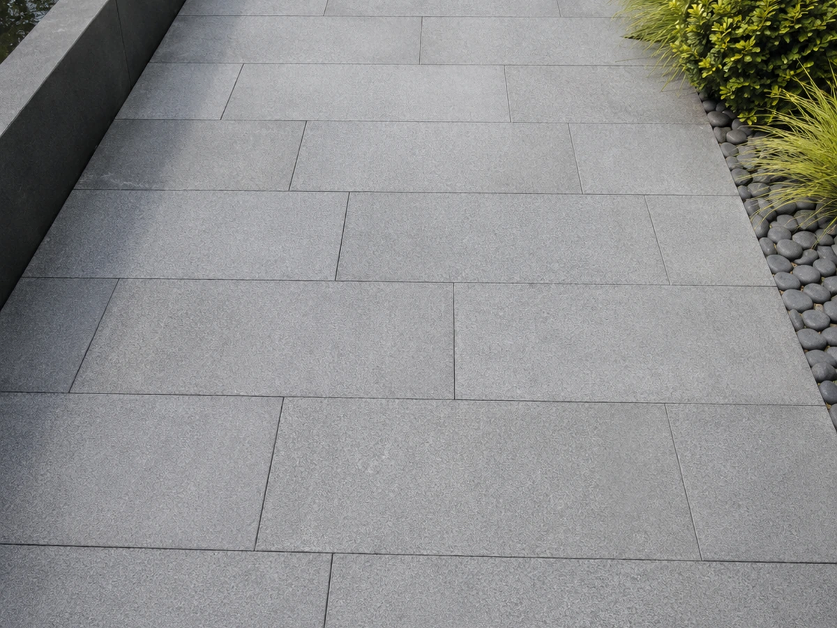 Basalt paving in an urban landscape