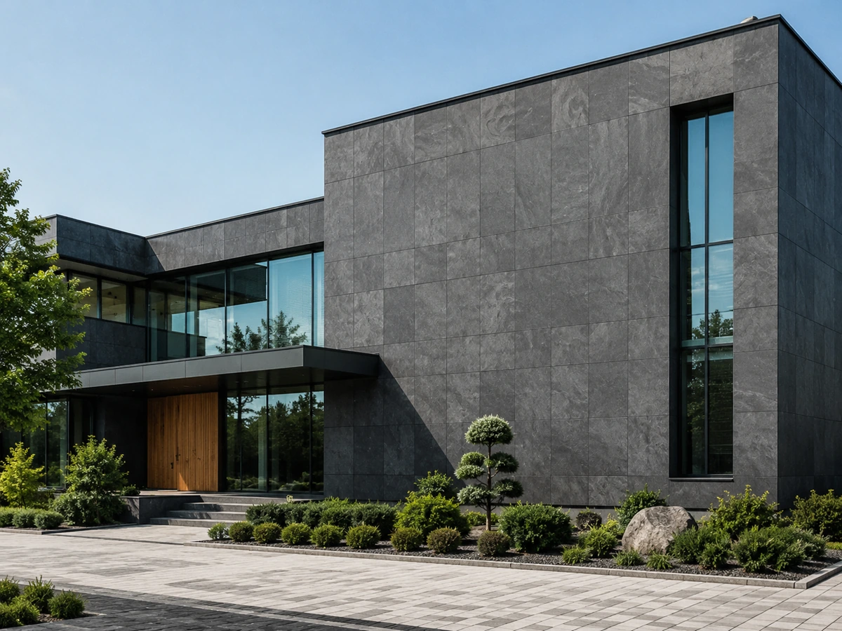 Black façade brick and pieces